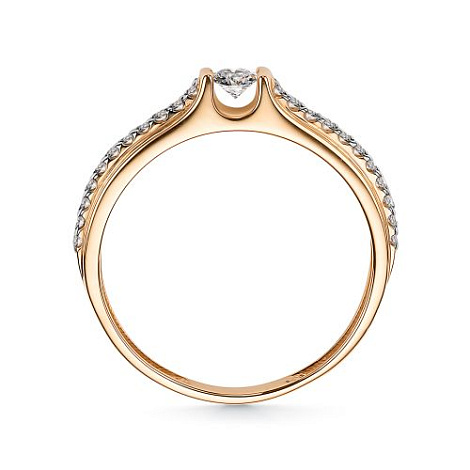 Inel din aur roșu cu pietre Diamant