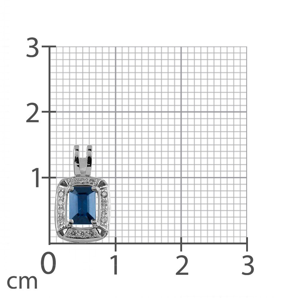 Colier din aur alb cu pietre Diamant, Safir