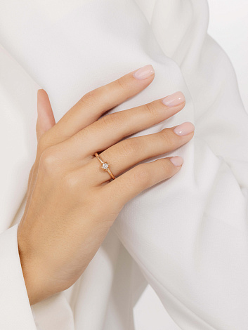 Inel din aur roșu cu pietre Diamant