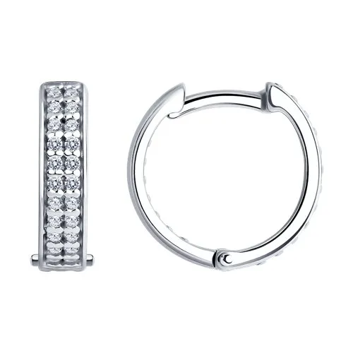 Cercei Creole din argint cu Cubic Zirconia Incolor