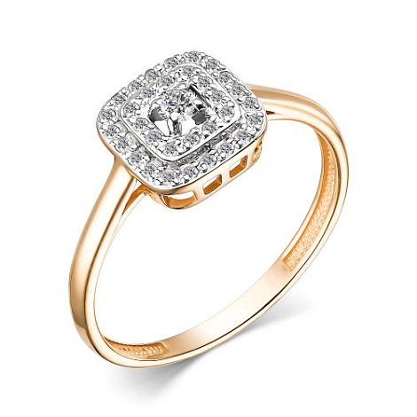 Inel din aur roșu cu pietre Diamant