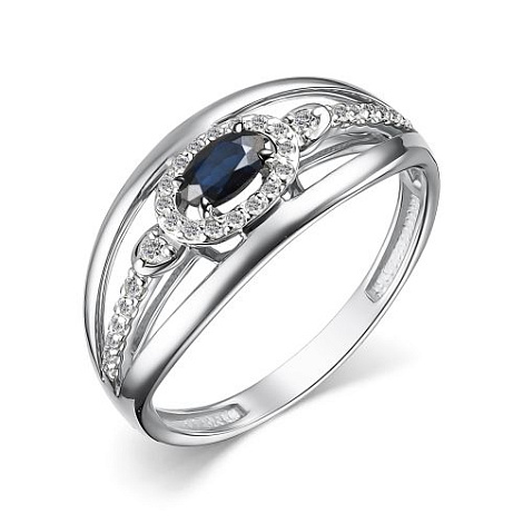 Inel din aur alb cu pietre Diamant, Safir