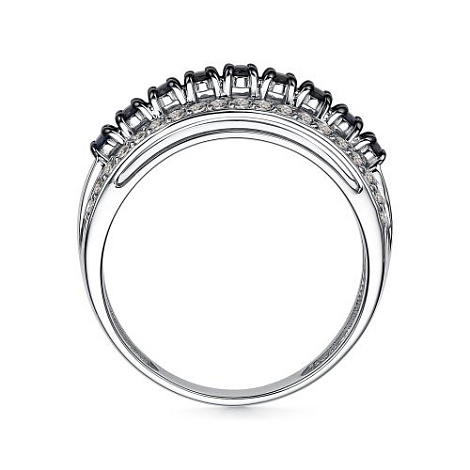 Кольцо из белого золота с камнями Бриллиант, Сапфир