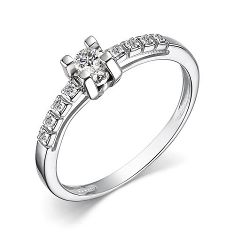 Inel din aur alb cu pietre Diamant