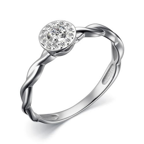Inel din aur alb cu pietre Diamant