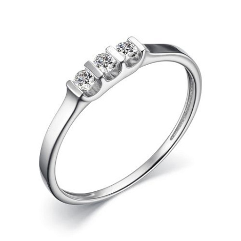 Inel din aur alb cu pietre Diamant