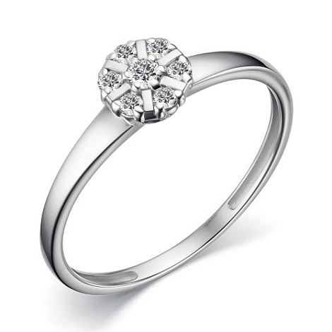 Inel din aur alb cu pietre Diamant