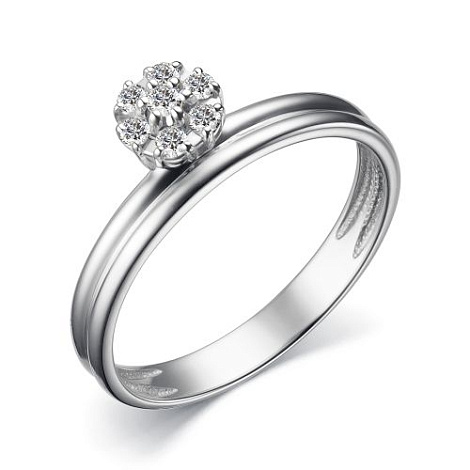 Inel din aur alb cu pietre Diamant