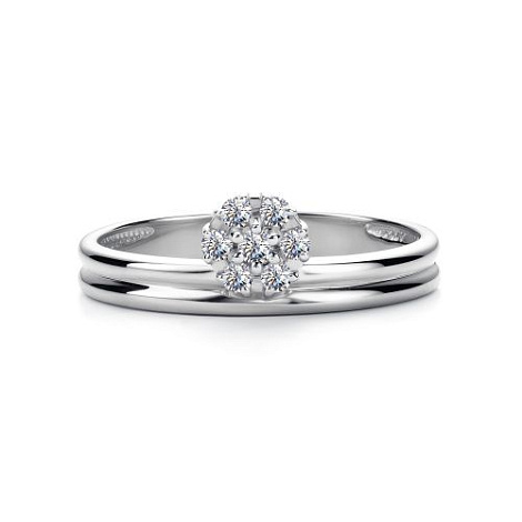 Inel din aur alb cu pietre Diamant