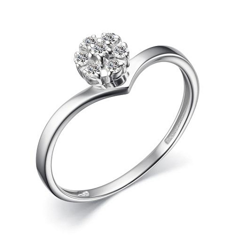 Inel din aur alb cu pietre Diamant