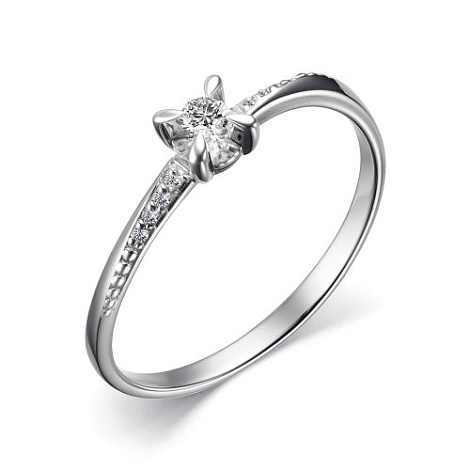 Inel din aur alb cu pietre Diamant