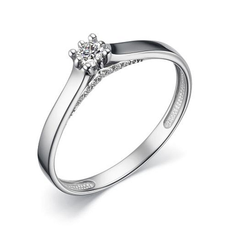 Inel din aur alb cu pietre Diamant