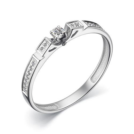 Inel din aur alb cu pietre Diamant