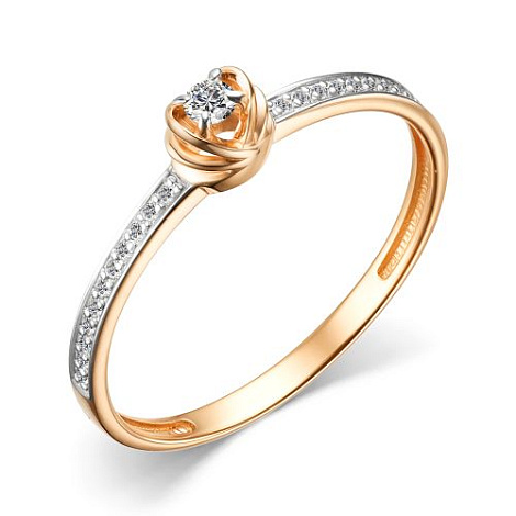 Inel din aur roșu cu pietre Diamant