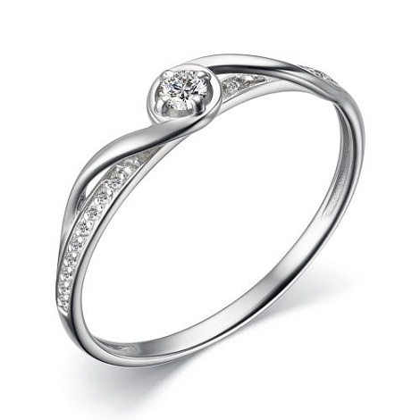 Inel din aur alb cu pietre Diamant