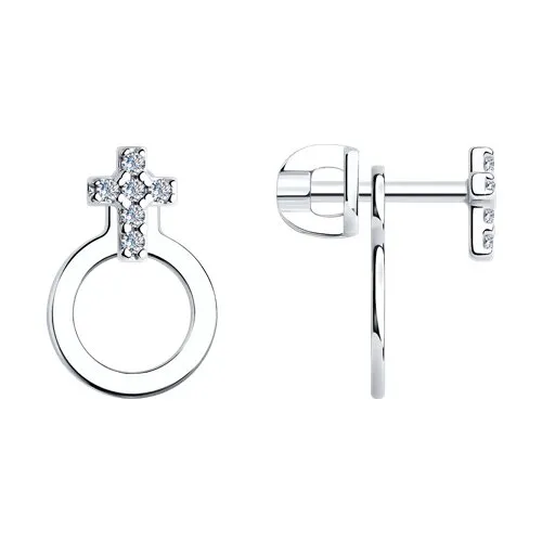 Cercei Pusete din argint cu Cubic Zirconia Incolor