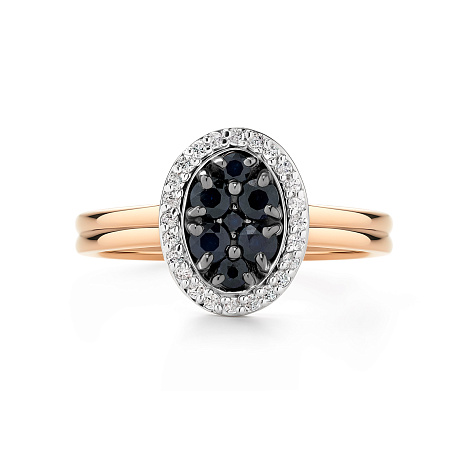 Inel din aur roșu cu pietre Diamant, Safir