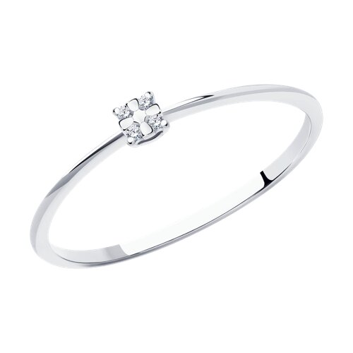 Кольцо из белого золота с камнями Бриллиант