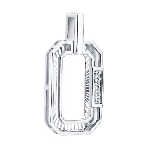 Подвеска из белого золота с камнями Бриллиант