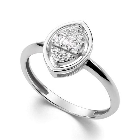 Inel din aur alb cu pietre Diamant