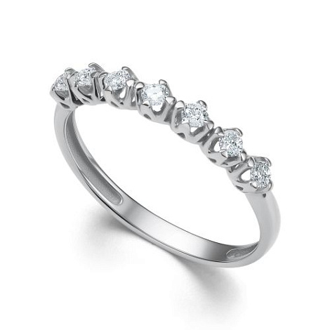 Inel din aur alb cu pietre Diamant