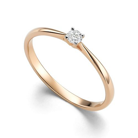 Inel din aur roșu cu pietre Diamant