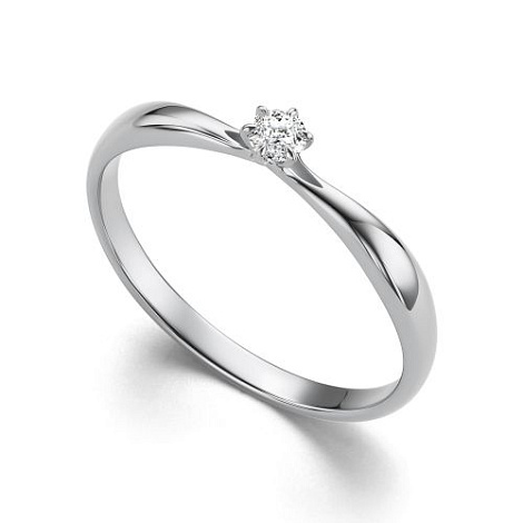 Кольцо из белого золота с камнями Бриллиант