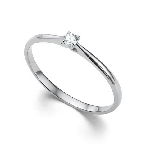 Кольцо из белого золота с камнями Бриллиант