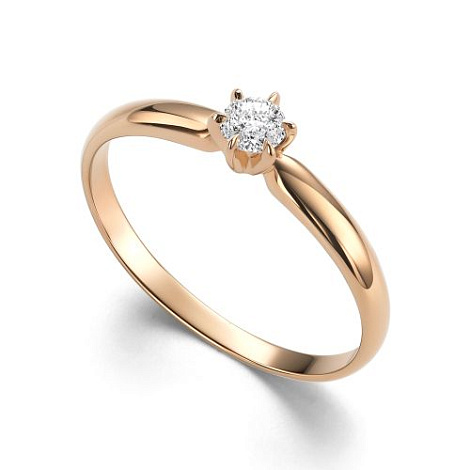 Inel din aur roșu cu pietre Diamant