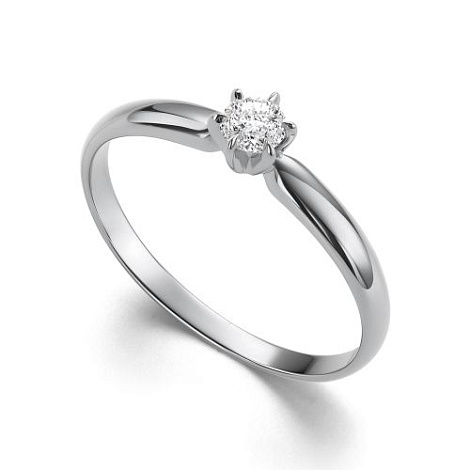 Inel din aur alb cu pietre Diamant