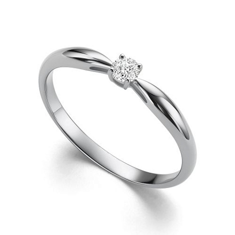 Inel din aur alb cu pietre Diamant