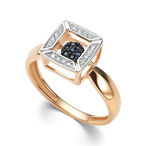 Inel din aur roșu cu pietre Diamant, Safir