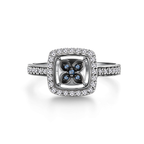Inel din aur alb cu pietre Diamant, Safir