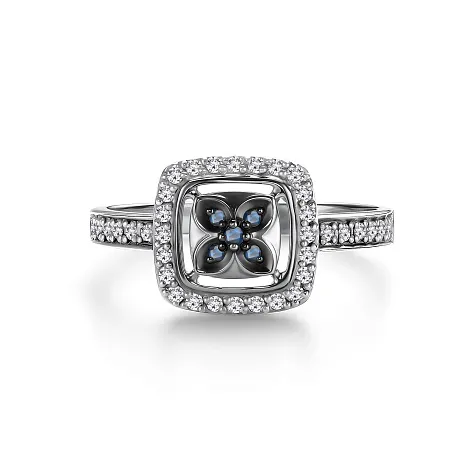 Inel din aur alb cu Diamant, Safir