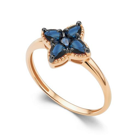 Inel din aur roșu cu pietre Safir