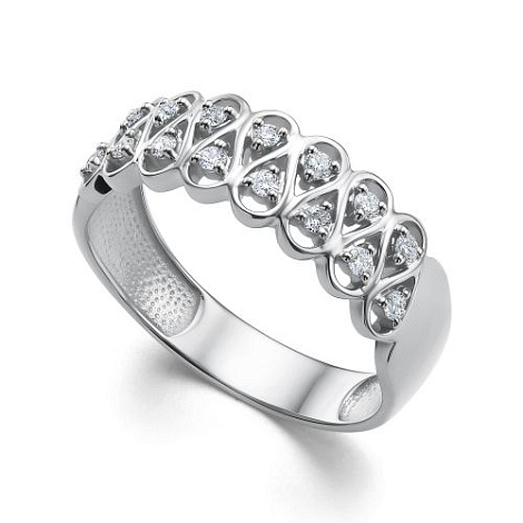 Inel din aur alb cu pietre Diamant