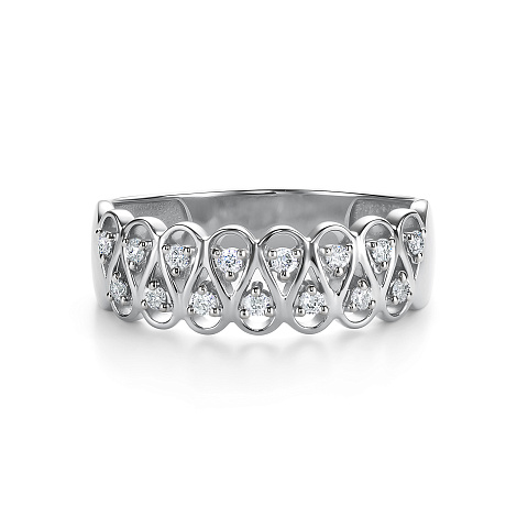 Inel din aur alb cu pietre Diamant
