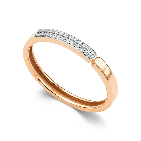 Inel din aur roșu cu pietre Diamant