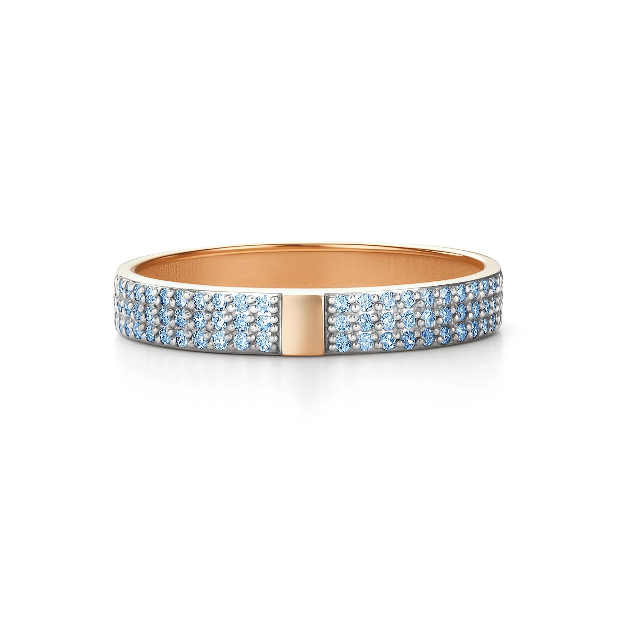 Inel din aur roșu cu Diamant Sky Blue
