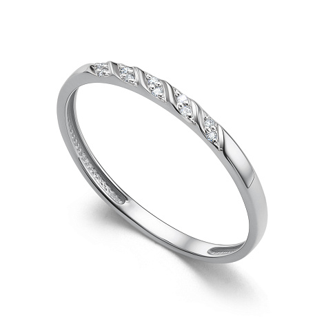 Verighetă din aur alb cu pietre Diamant