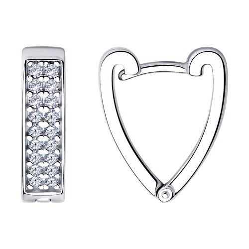 Серьги из серебра с камнями Фианит