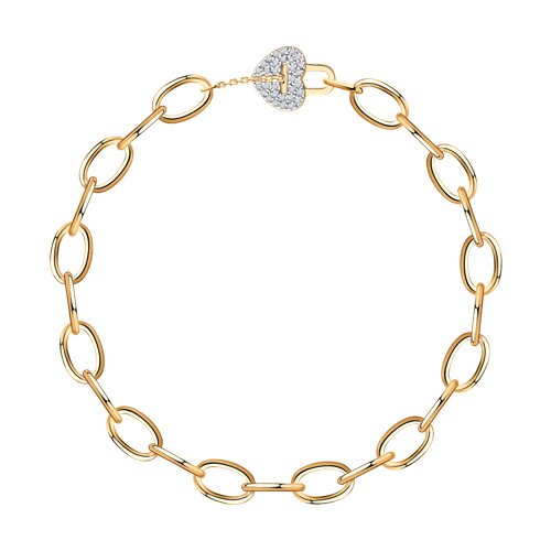 Браслет из красного золота с камнями Бриллиант