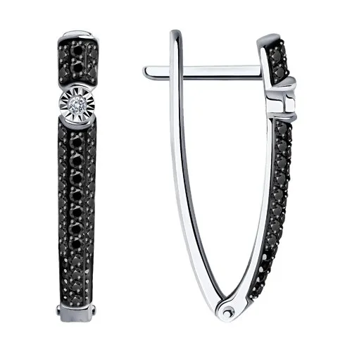 Cercei din aur alb cu Diamant, Diamant negru