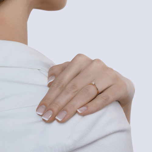 Inel din aur roșu cu pietre Diamant