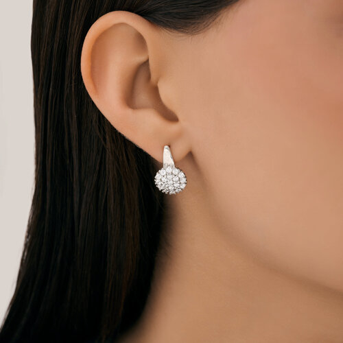 Cercei din argint  cu pietre Cubic Zirconia Incolor
