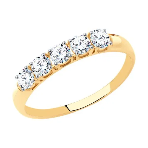 Inel din aur roșu cu Cubic Zirconia Incolor