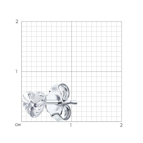 Cercel din argint  cu pietre Cubic Zirconia Incolor