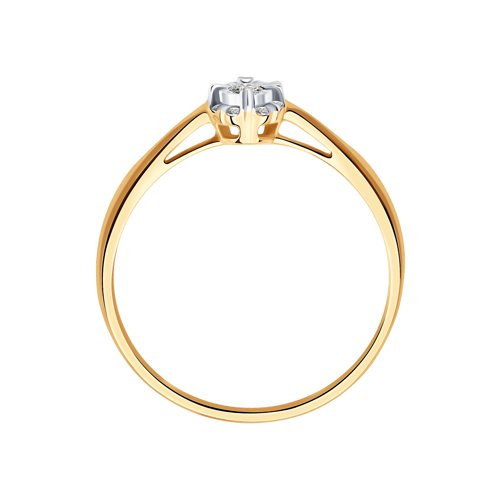 Кольцо из белого и красного золота с камнями Бриллиант