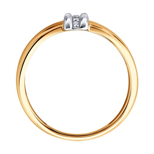 Кольцо из красного золота с камнями Бриллиант