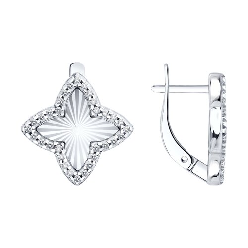 Cercei din argint  cu pietre Cubic Zirconia Incolor